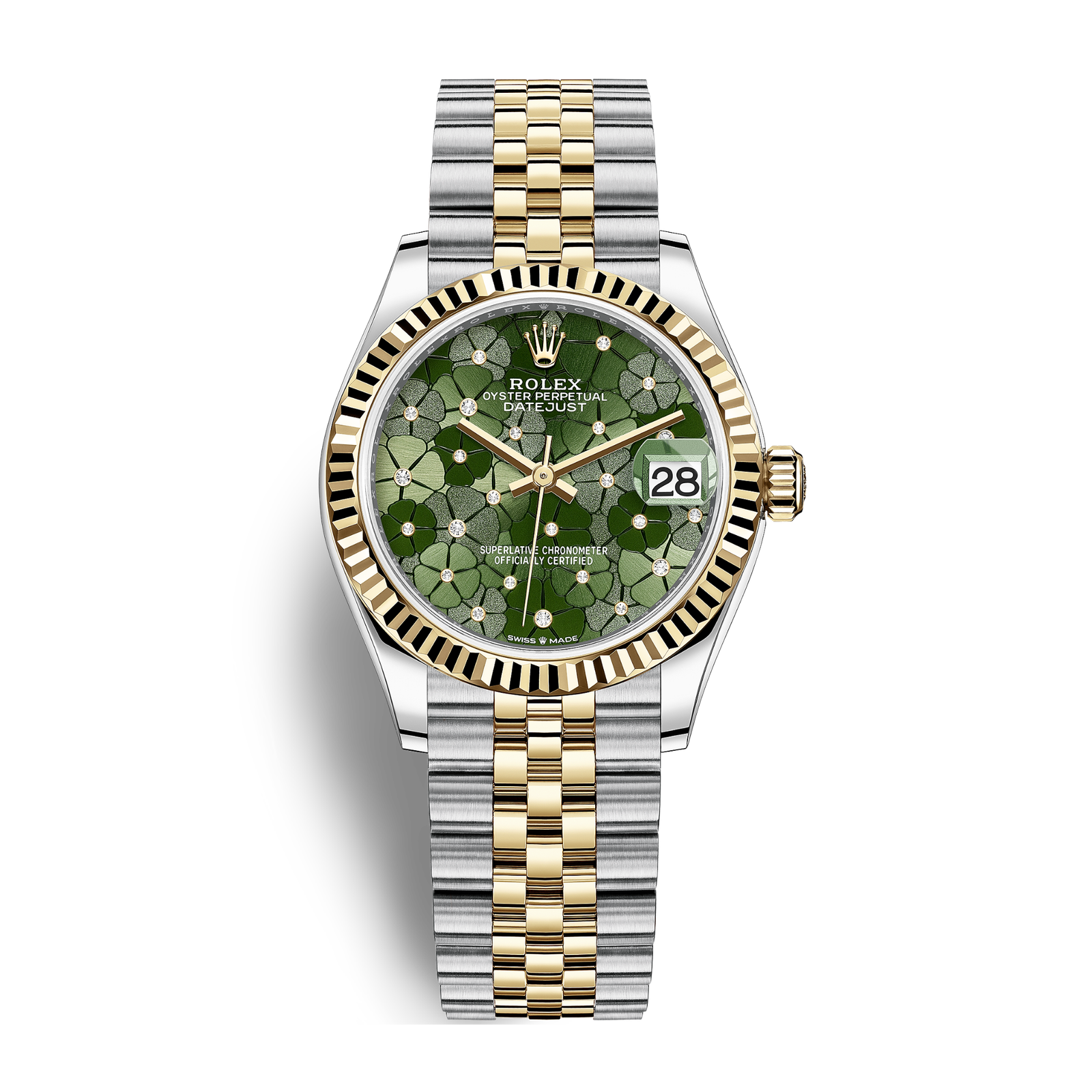 c871aa3301c3e8a13ee2fc446f2b3beb.png Datejust Yellow Gold & Steel Green Floral Dial 31mm - Image 1