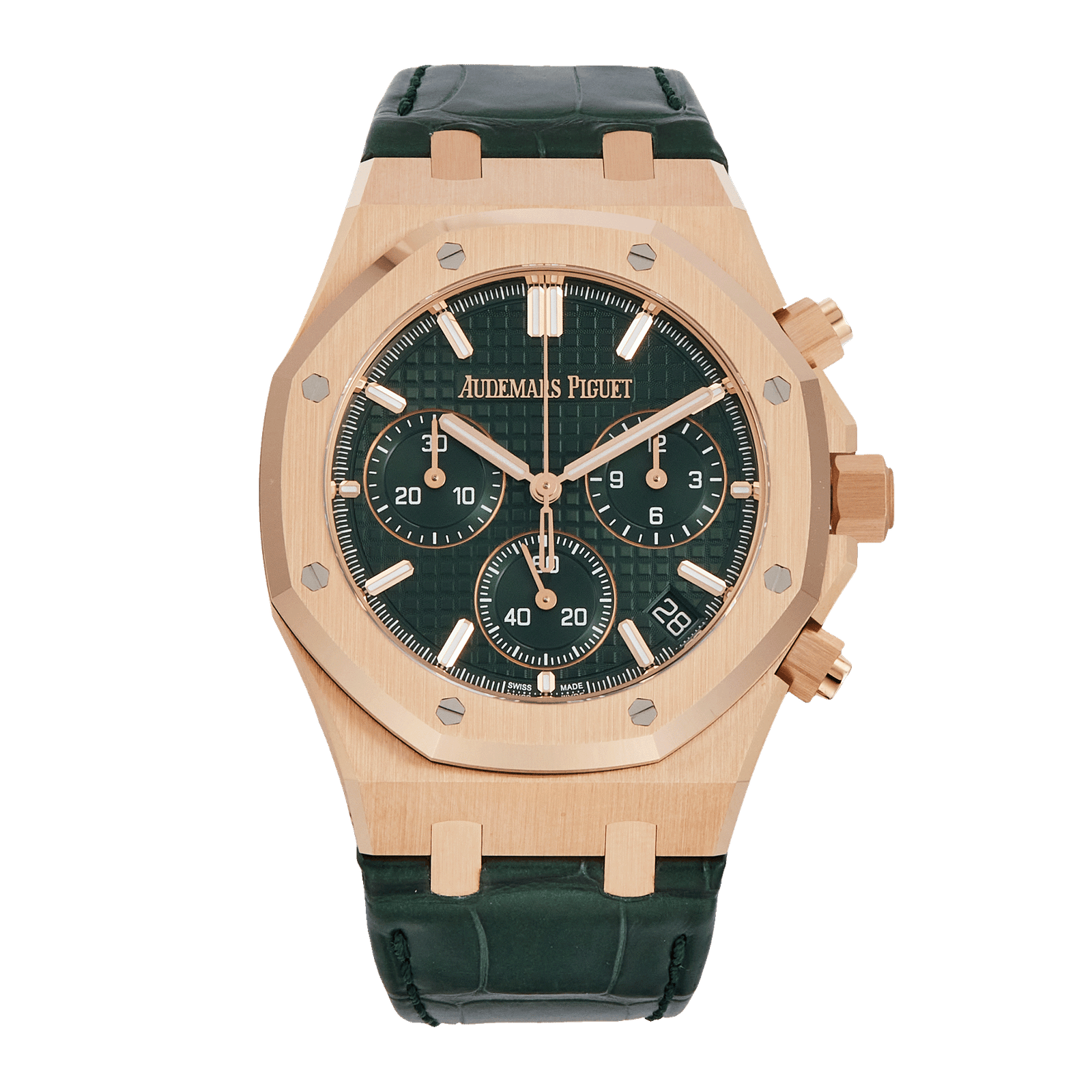 d00080d8003c620fac2a45450ec086e5.png Royal Oak Chronograph "50th Anniversary" Rose Gold Green Dial 41mm - Image 1