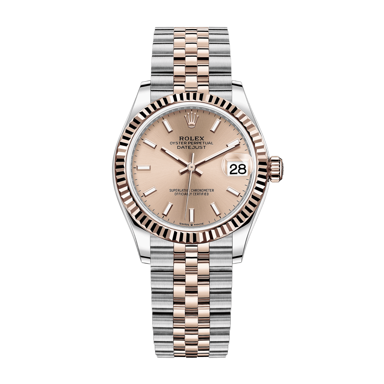 d216c628154d3e544566c2fca8a5a573.png Datejust Rose Gold & Steel Jubilee Rose Dial 31mm - Image 1