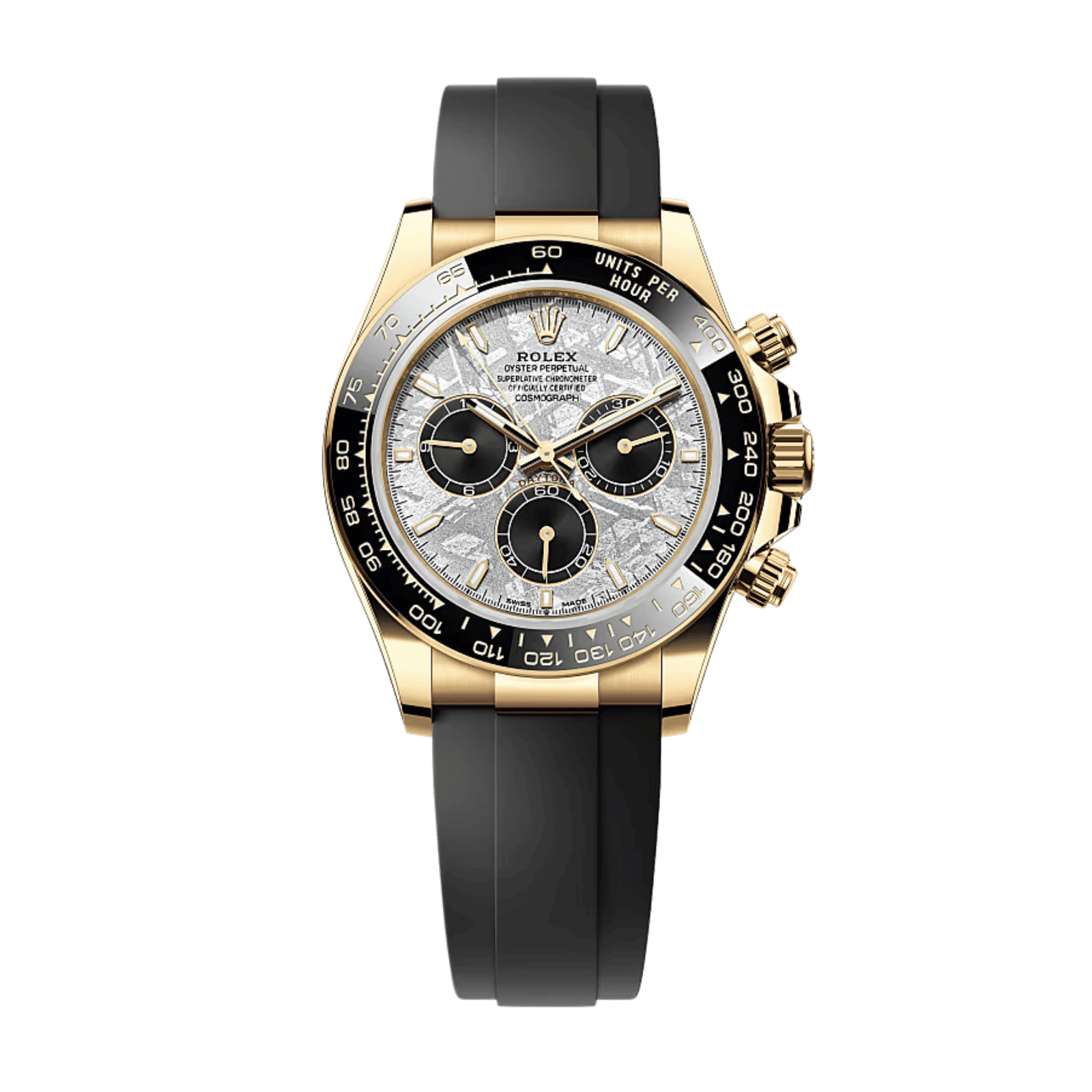 d29acf8b251cdb6b59893bfec93ff21e.png Daytona Yellow Gold Oysterflex Meteorite Dial 40mm - Image 1