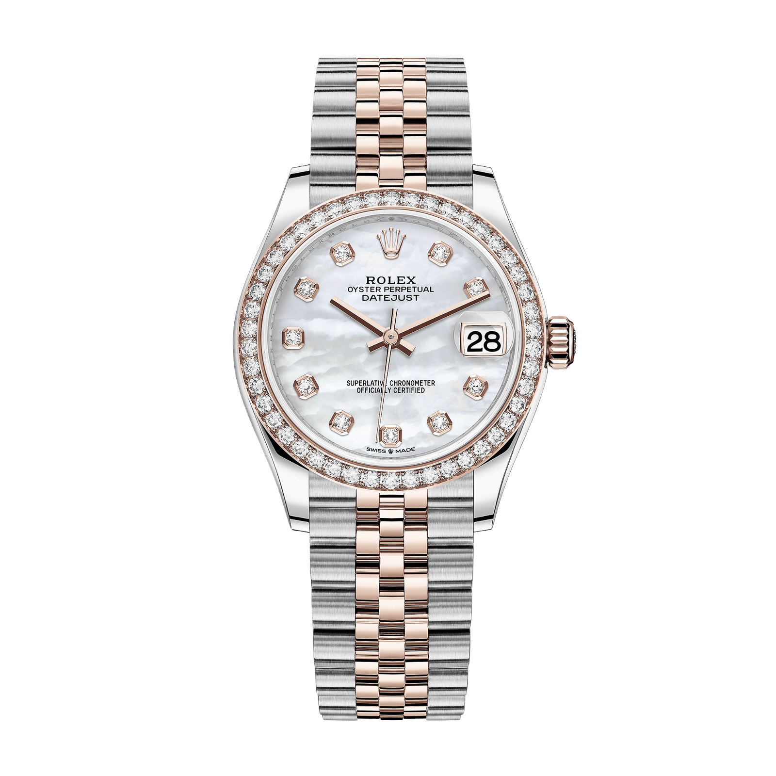 d42bd3b0ddd8c800ecfbeb64d3841999.png Datejust Rose Gold & Steel Diamond Jubilee Mother of Pearl Dial 31mm - Image 1