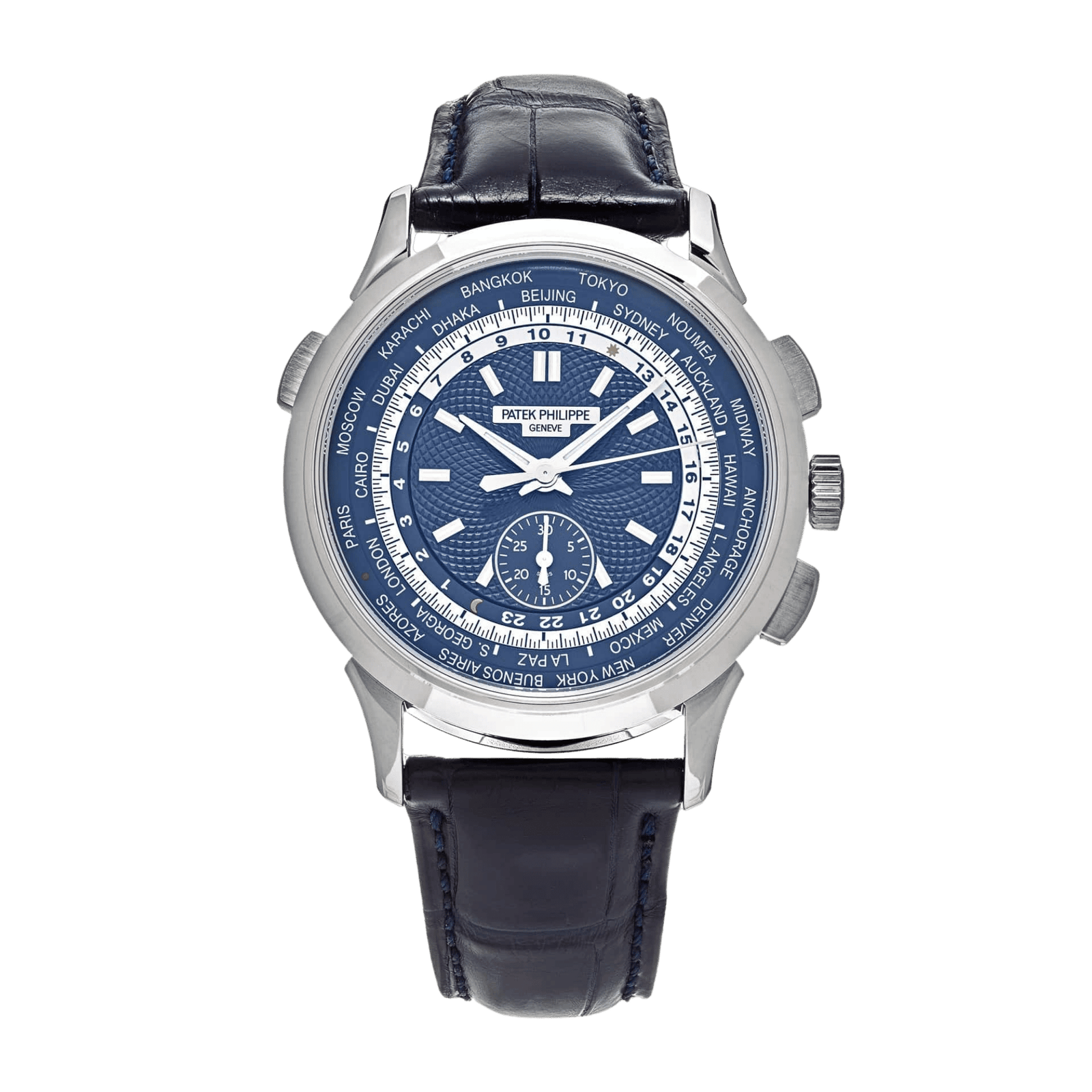 d433fd5e20bb961558e7b837914c4281.png World Time Chronograph "Beijing" White Blue Blue Dial 39mm - Image 1