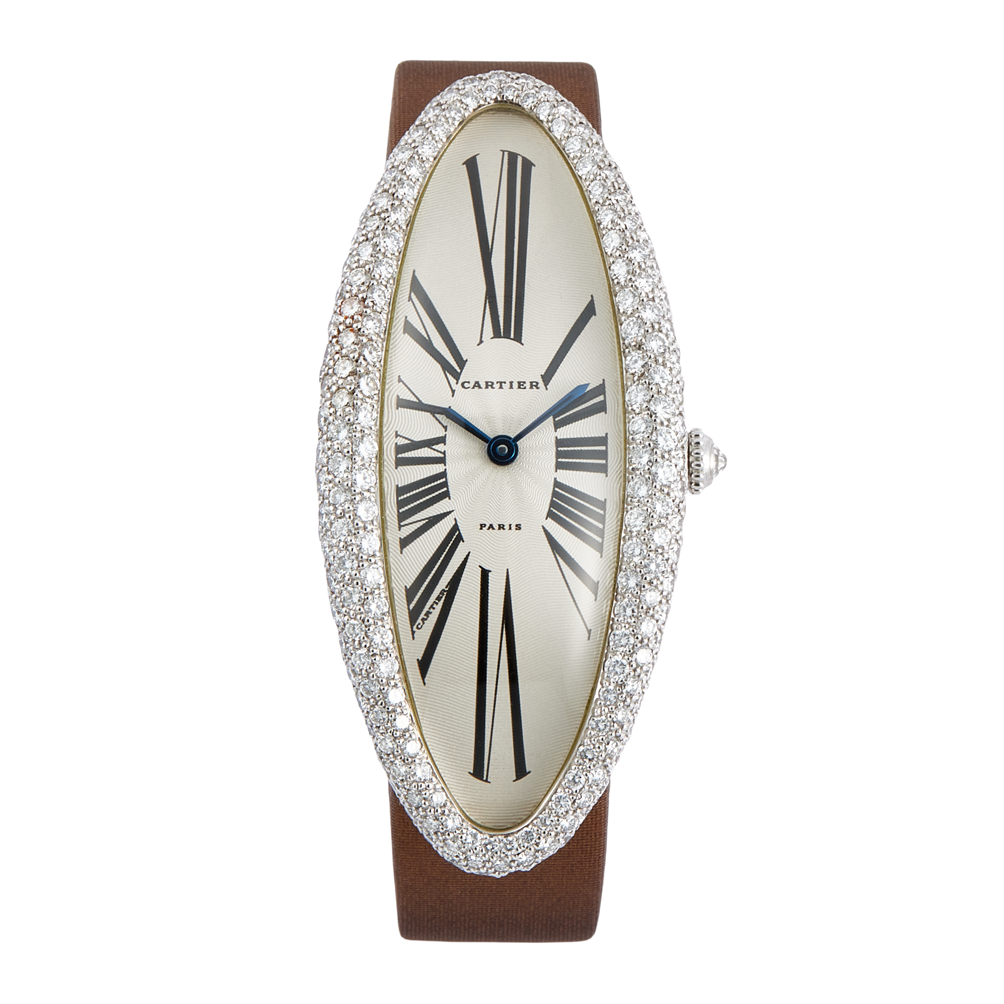 d46f09f7a00839e4645996d388d42646.webp Vintage Baignoire Allongée White Gold Diamond Silver Dial 24mm - Image 1