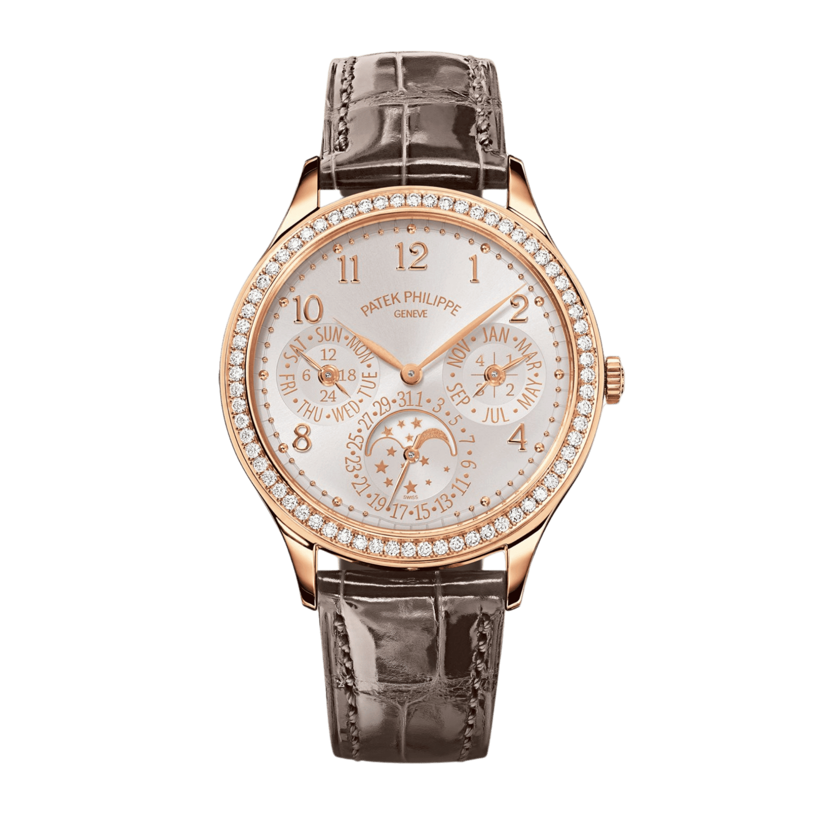 d732de9820409a45970e386c0da36321.png Perpetual Calendar Rose Gold Diamond White Dial 35mm - Image 1
