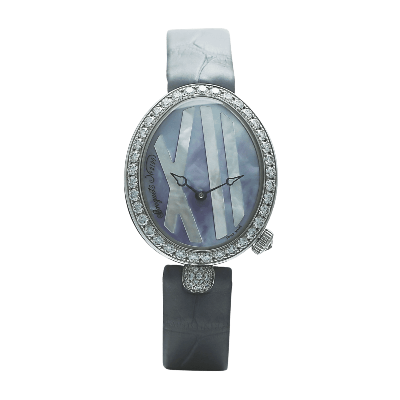 d8664f220776c0d98abe94bb5d527a9a.png Reine De Naples White Gold Diamond Purple Dial 27mm - Image 1