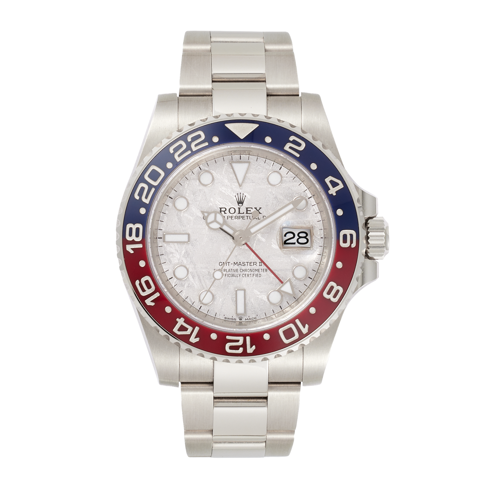 d8a8ac5ea7613fe4b2d4a5c19c35dd50.png GMT-Master II "Pepsi" White Gold Meteorite Dial 40mm - Image 1