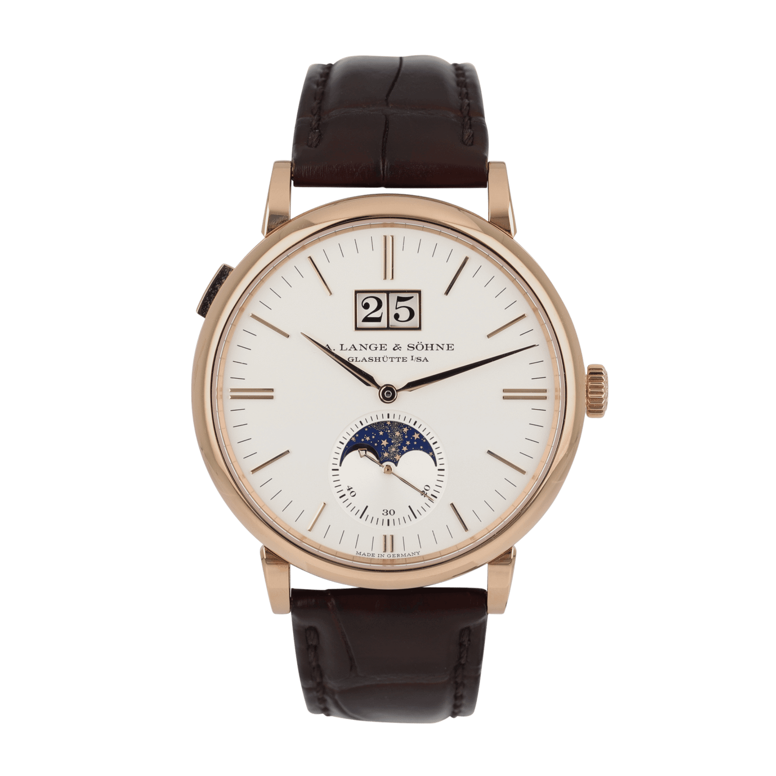 d998b58257e26b990c453301fdfb1e7b.png Saxonia Moonphase Rose Gold Silver Dial 40mm - Image 1