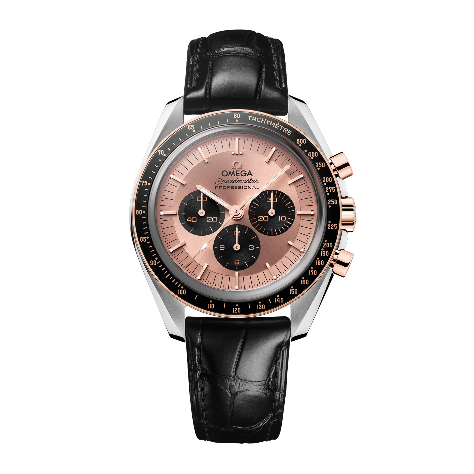 df35420487212560701115435a637c0a.png Speedmaster Professional Moonwatch Rose Gold & Steel Pink Dial 42mm - Image 1