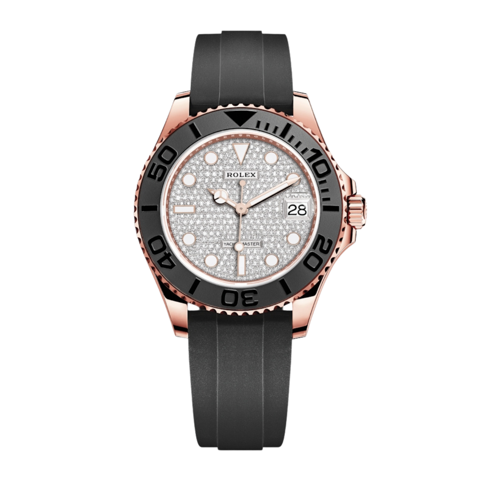 e0ca47c038cf9d8e4d5e142db666299c.png Yacht-Master Rose Gold Oysterflex Pave Dial 37mm - Image 1