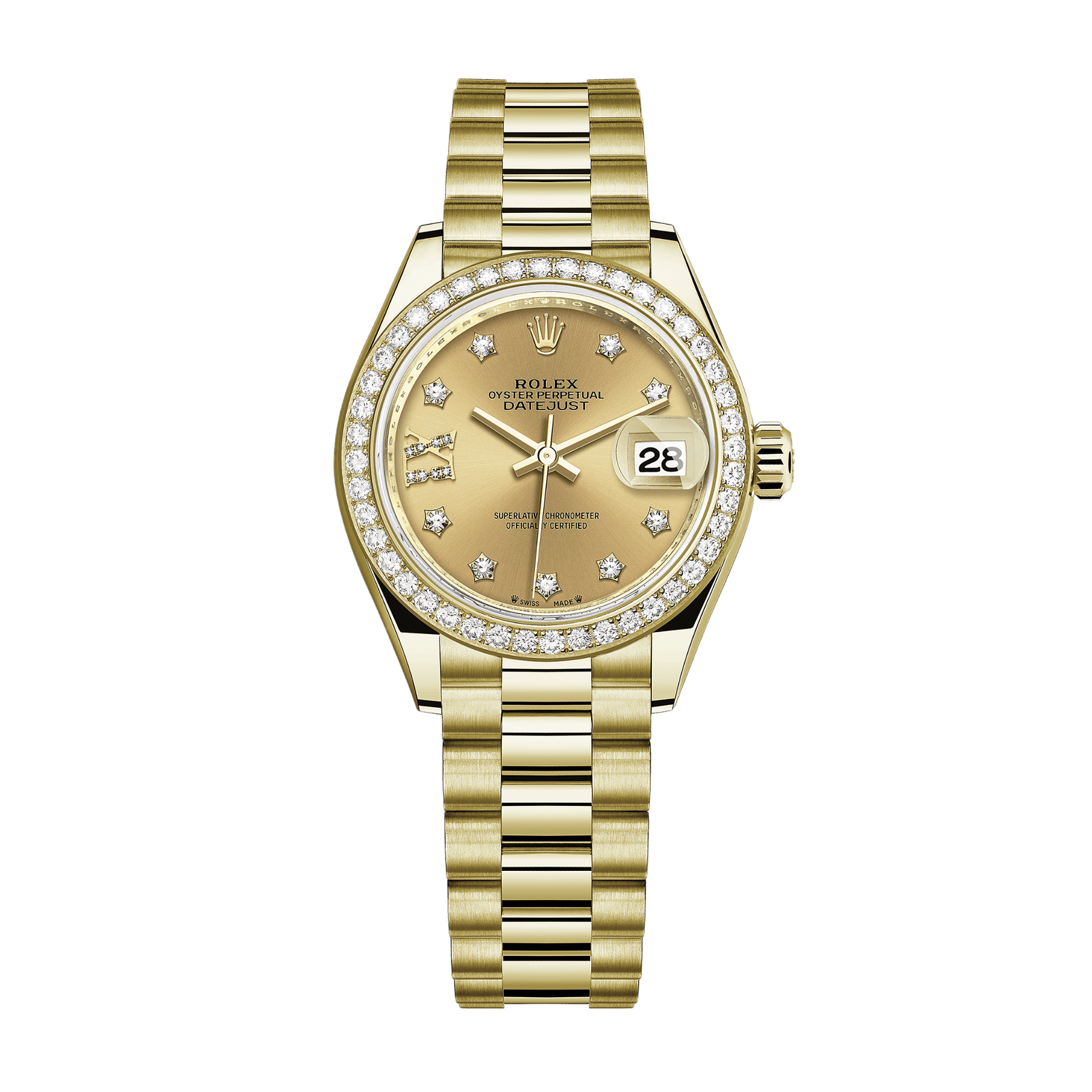 e51b367a1b75f6c68020ba692cf0c744.png Lady-Datejust Yellow Gold Diamond Champagne Dial 28mm - Image 1