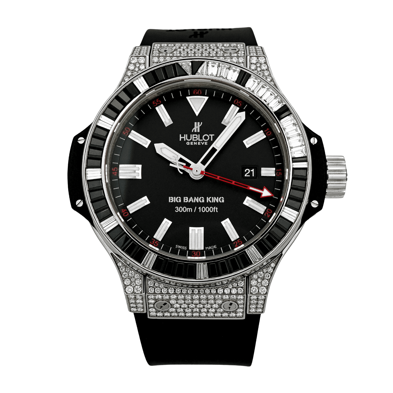 e554c9101290a5d8689eb6c7dcf80a04.png Big Bang King White Gold Diamond Black Dial 48mm - Image 1