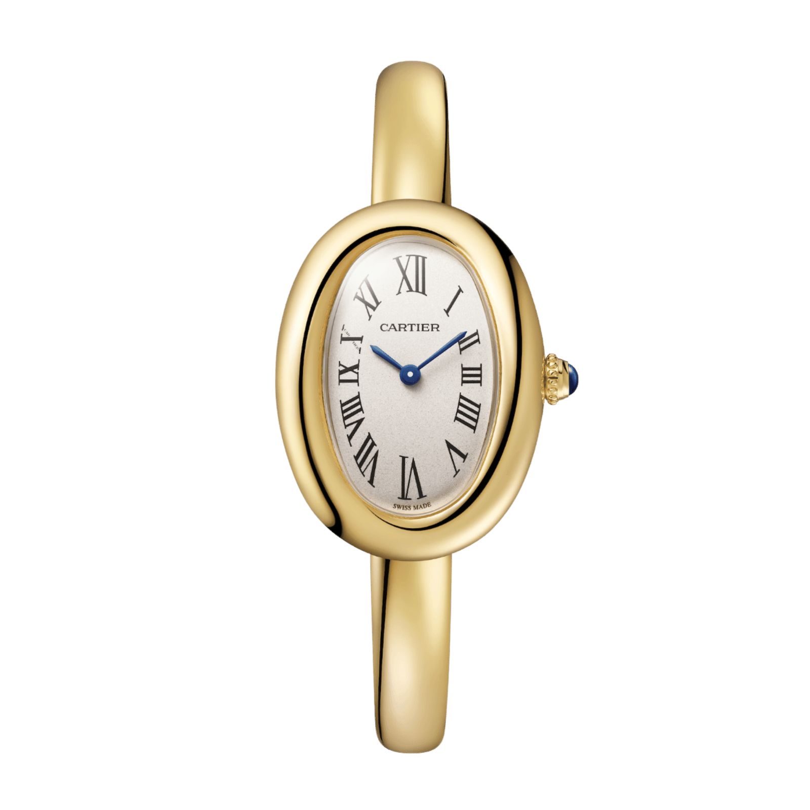 e5555eb5bafd3be91c629ad6f57b309d.png Baignoire de Cartier Size 17 Yellow Gold Silver Dial 31mm - Image 1