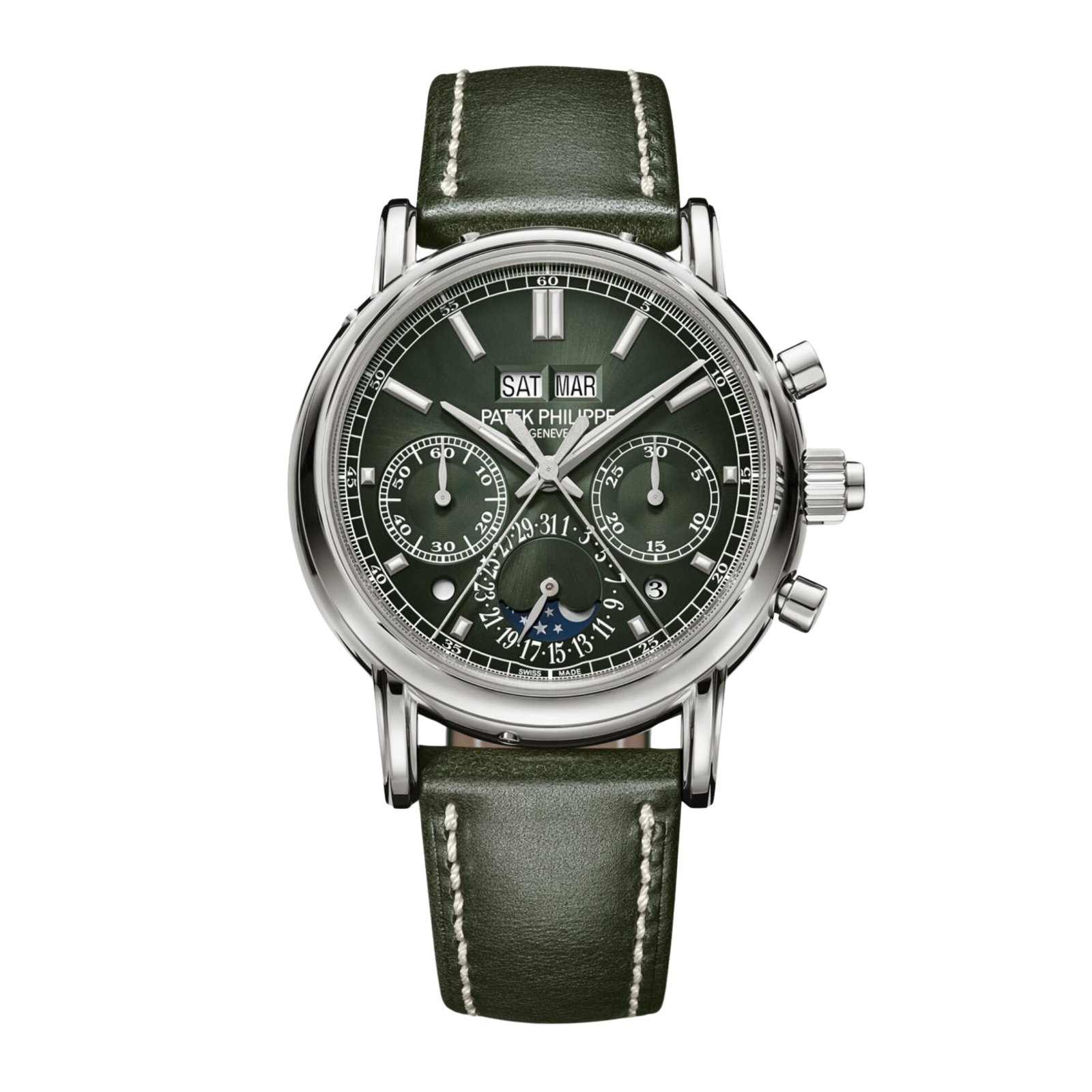 e69d50ad565e41880244189fe070518b.png Perpetual Calendar Split-Seconds Chronograph White Gold Green Dial 40mm - Image 1