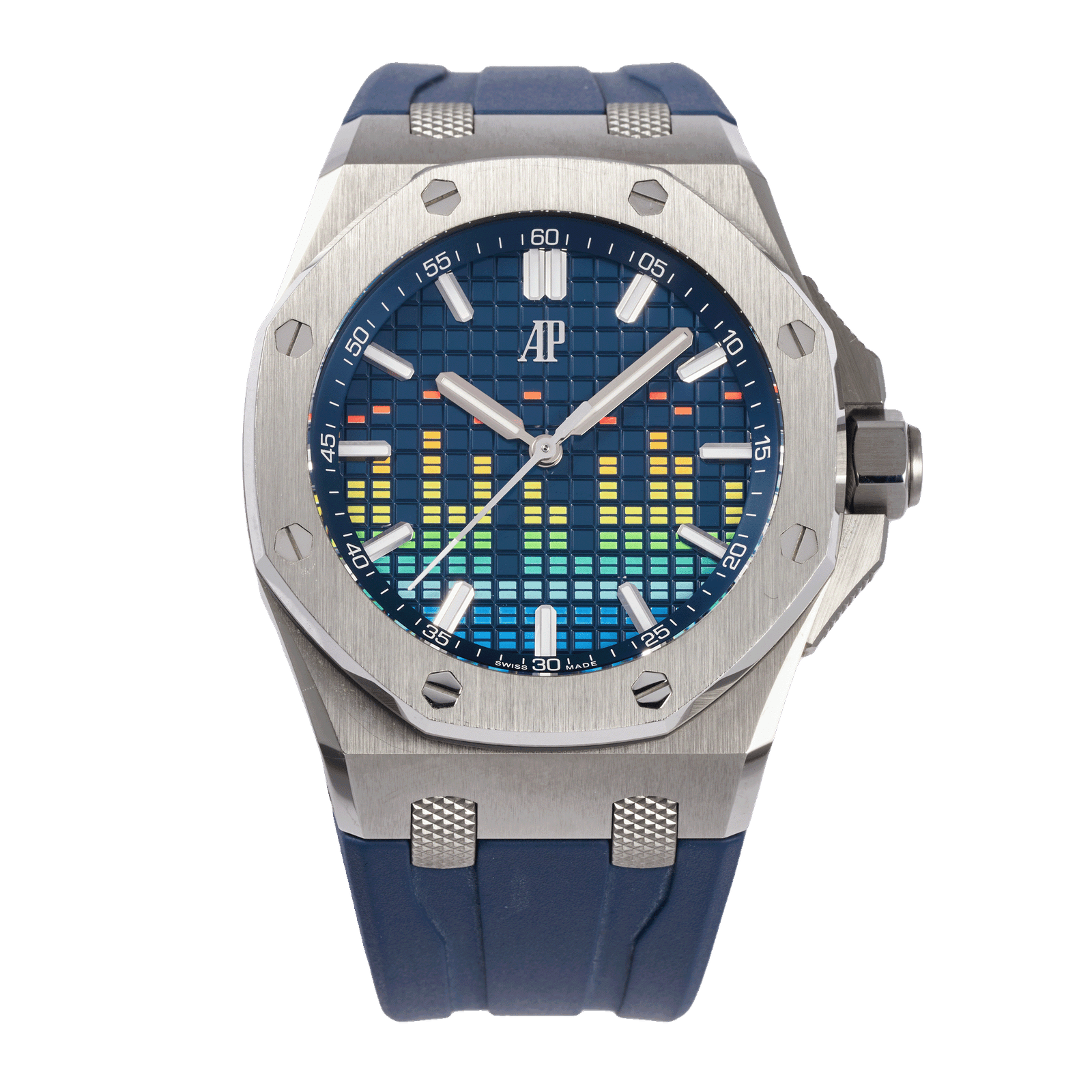 e739b77fe2d0de21fb35e05b8043abb2.png Royal Oak Offshore Music Edition Titanium Blue Dial 43mm - Image 1