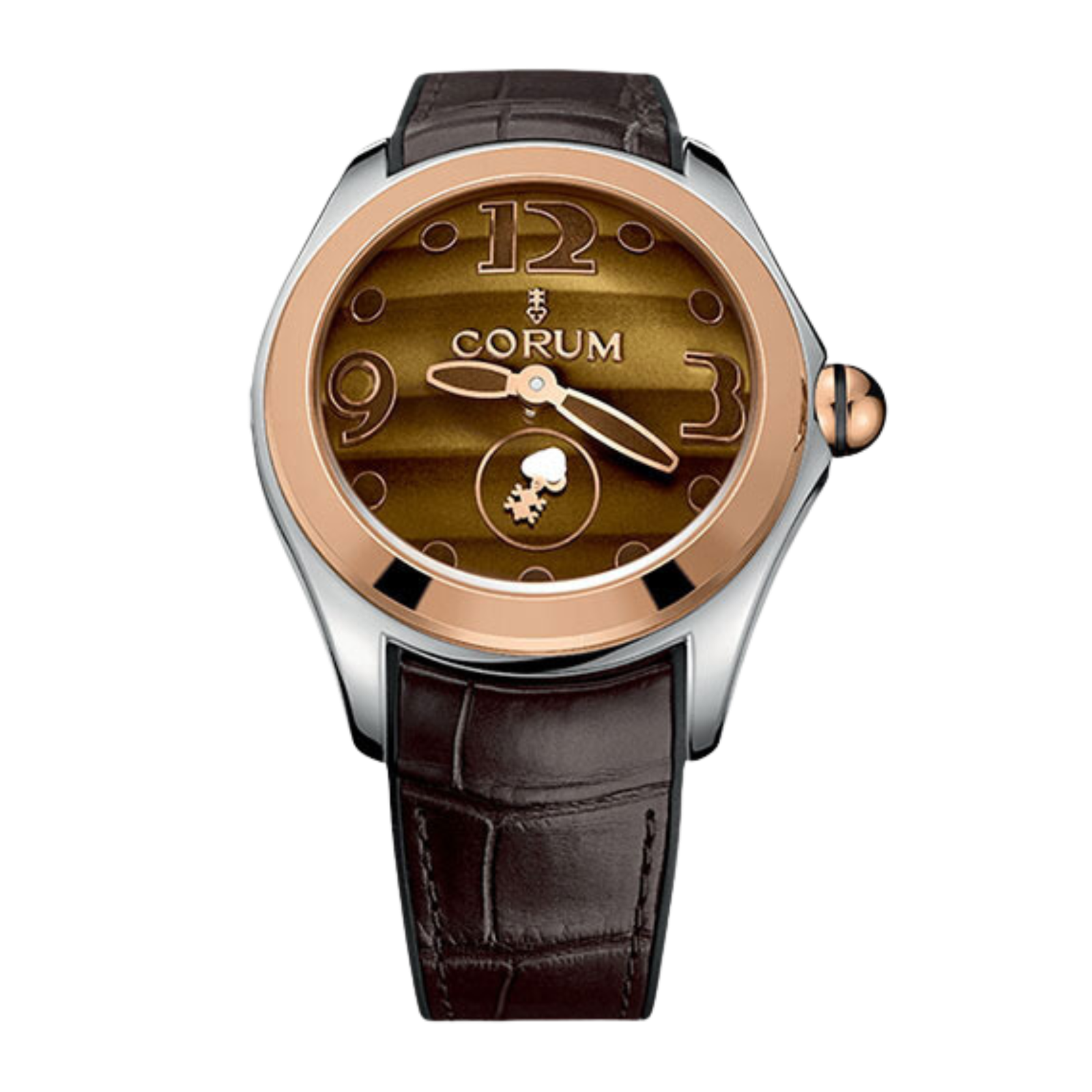 e74dd75cca1aa3ec55ff7d06e8ff3d48.png Bubble Rose Gold & Steel Brown Dial 42mm - Image 1