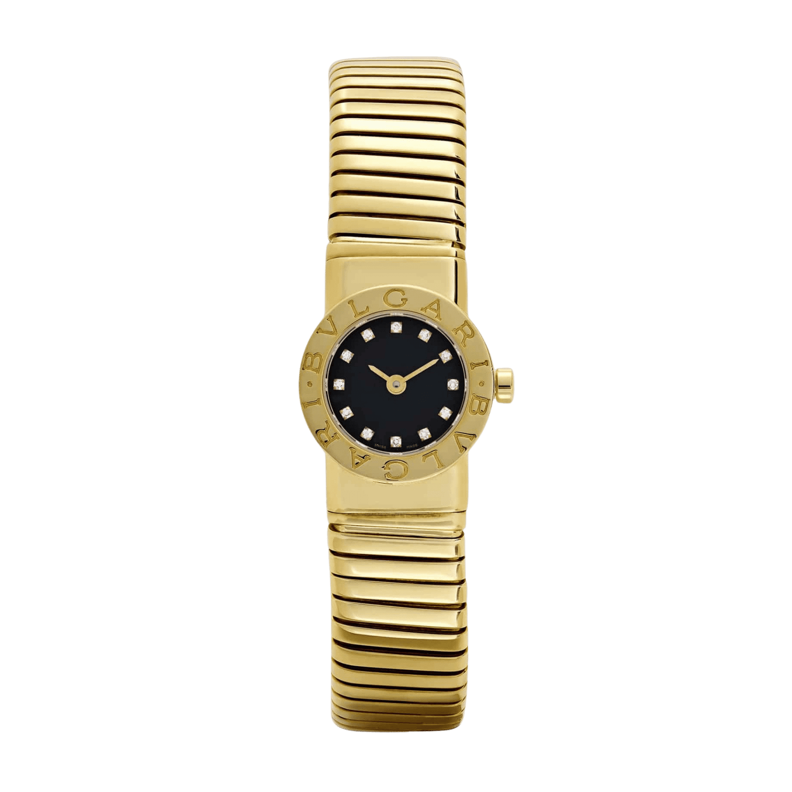 e842b8b87f45e7375fa3debaa1b6c108.png Tubogas Yellow Gold Black Dial 19mm - Image 1