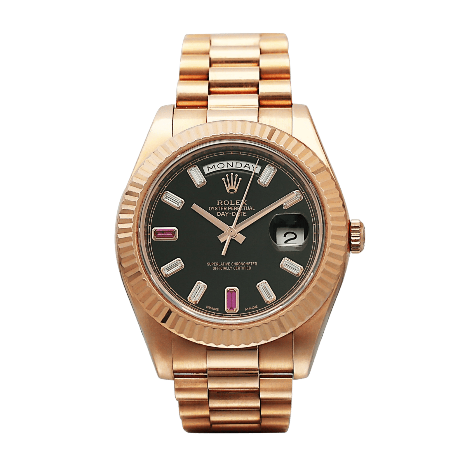ec6f29adf2e89dad1af857be69e09967.png Day-Date Rose Gold Black Dial 41mm - Image 1