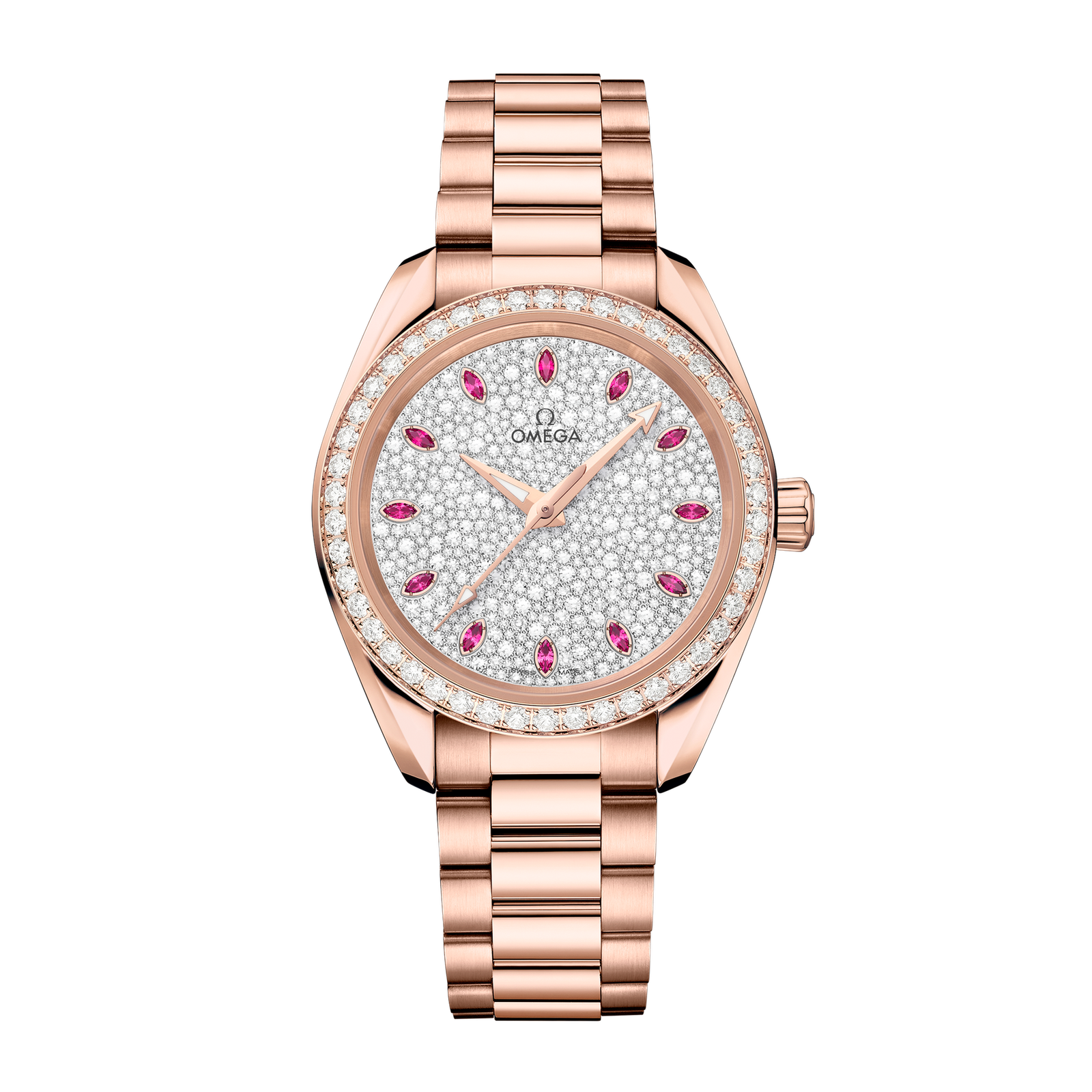 ef2d42c7a6de8e4e61627615c5aa28df.png Aqua Terra Rose Gold Diamond Pave Dial 34mm - Image 1