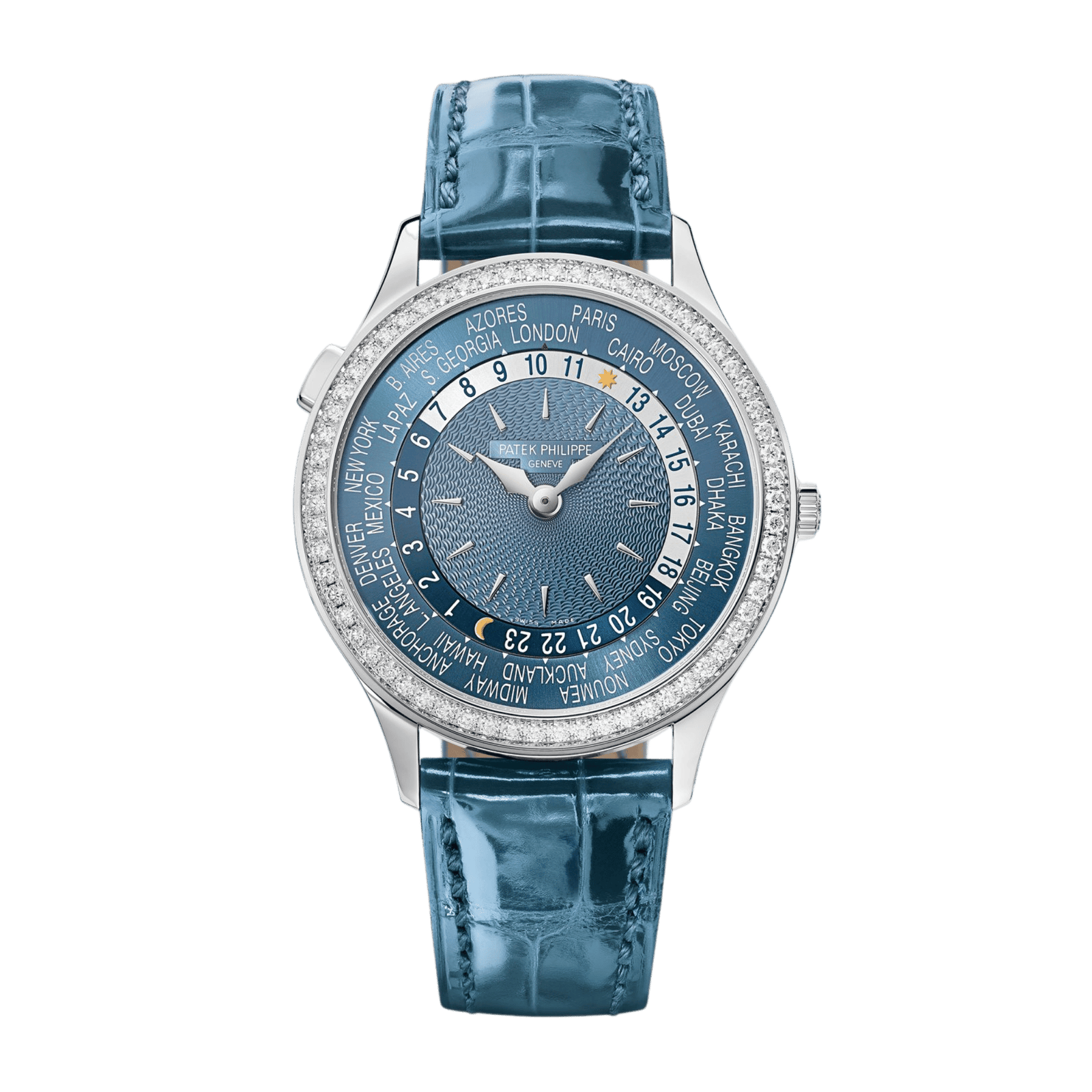 efc8059a2473af7d0be42a58b2c929d8.png World Time "Beijing" White Gold Diamond Blue Dial 36mm - Image 1