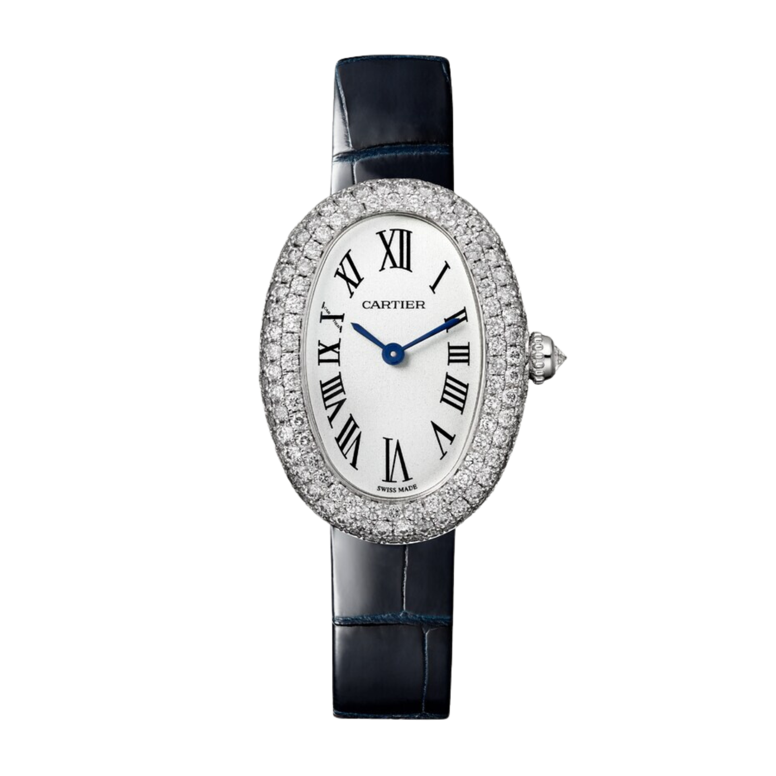 f0593dd4ebbcad7034cc5b6e9490ac2e.png Baignoire de Cartier White Gold Diamond Silver Dial 26mm - Image 1