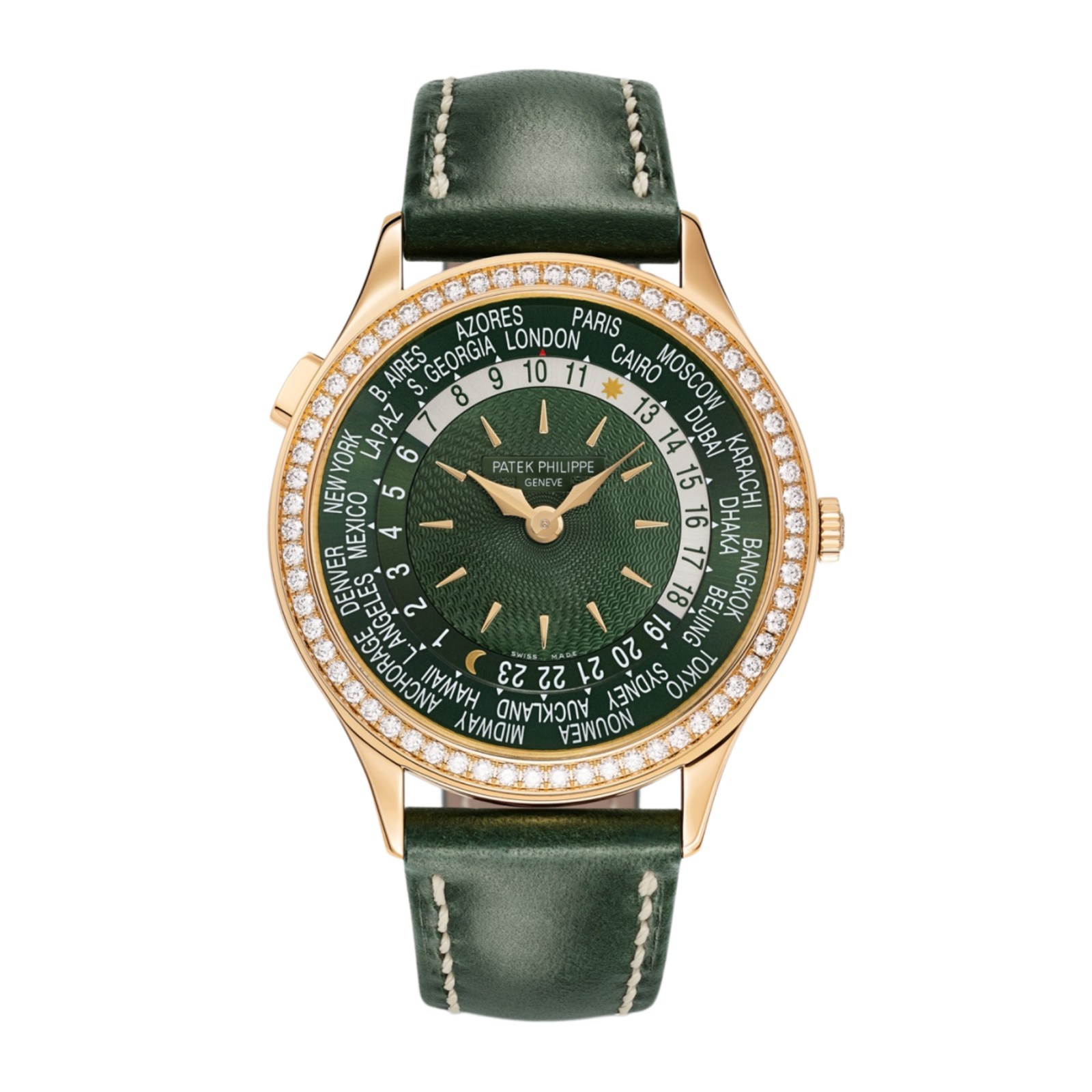 f1653bf93b35a22716eed96a3b3b439b.png Complications World Time Rose Gold Diamond Green Dial 36mm - Image 1