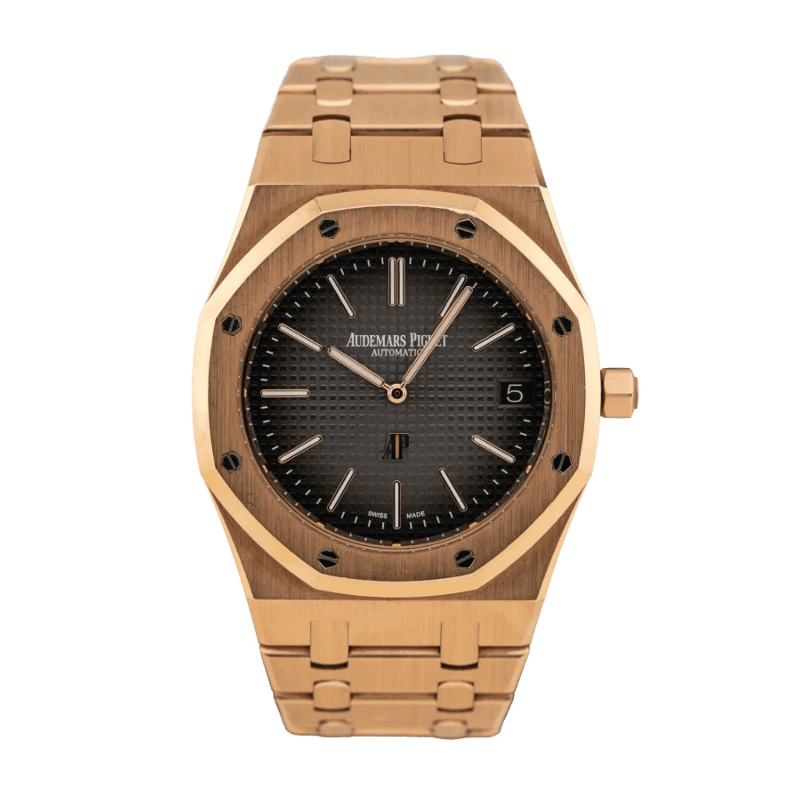 f246c4f2adbae719a62f74ce54136855.png Royal Oak "Jumbo" Extra-Thin "50th Anniversary" Rose Gold Grey Dial 39mm - Image 1