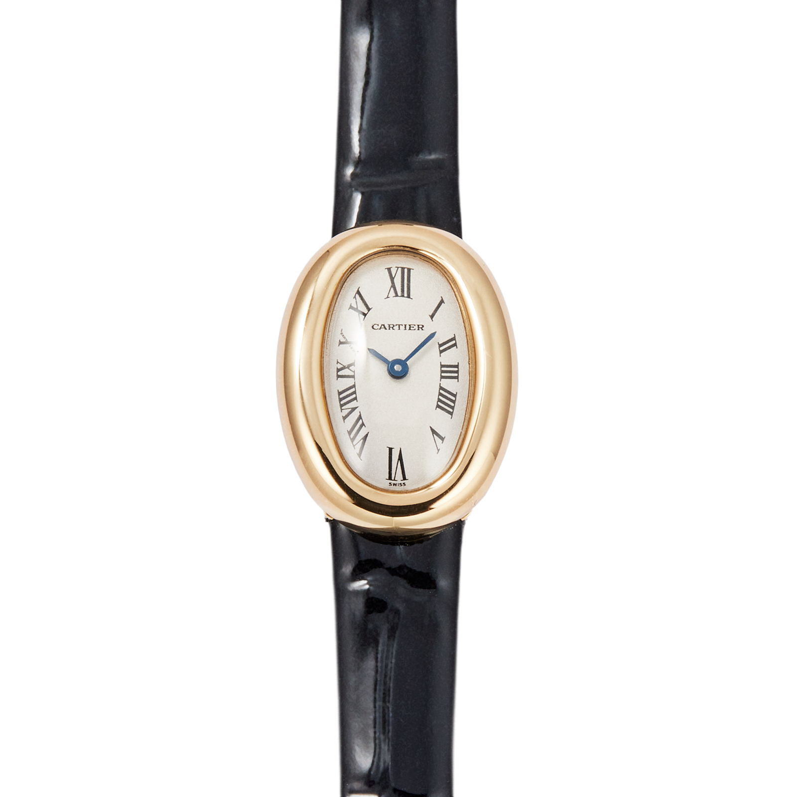 f482692efe0d7278aa22365aee73e783.png Vintage Baignoire de Cartier Yellow Gold Silver Dial 18mm - Image 1