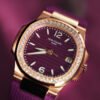 Nautilus Rose Gold Diamond Purple Dial 32mm - Image 4