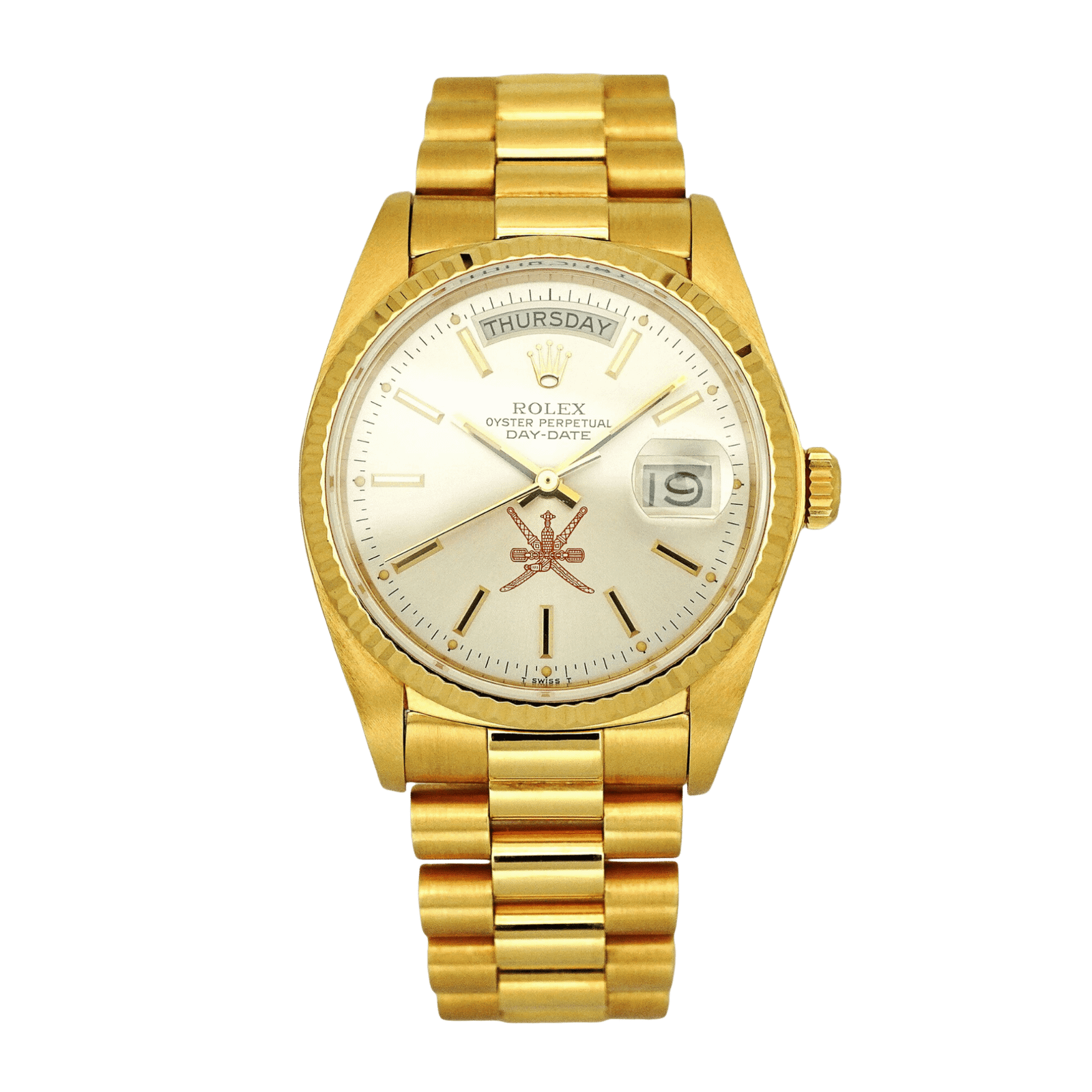 f6ae7b1421fe997e596c59b5e1038c7a.png Day-Date "Big Khanjar" Yellow Gold Champagne Dial 36mm - Image 1