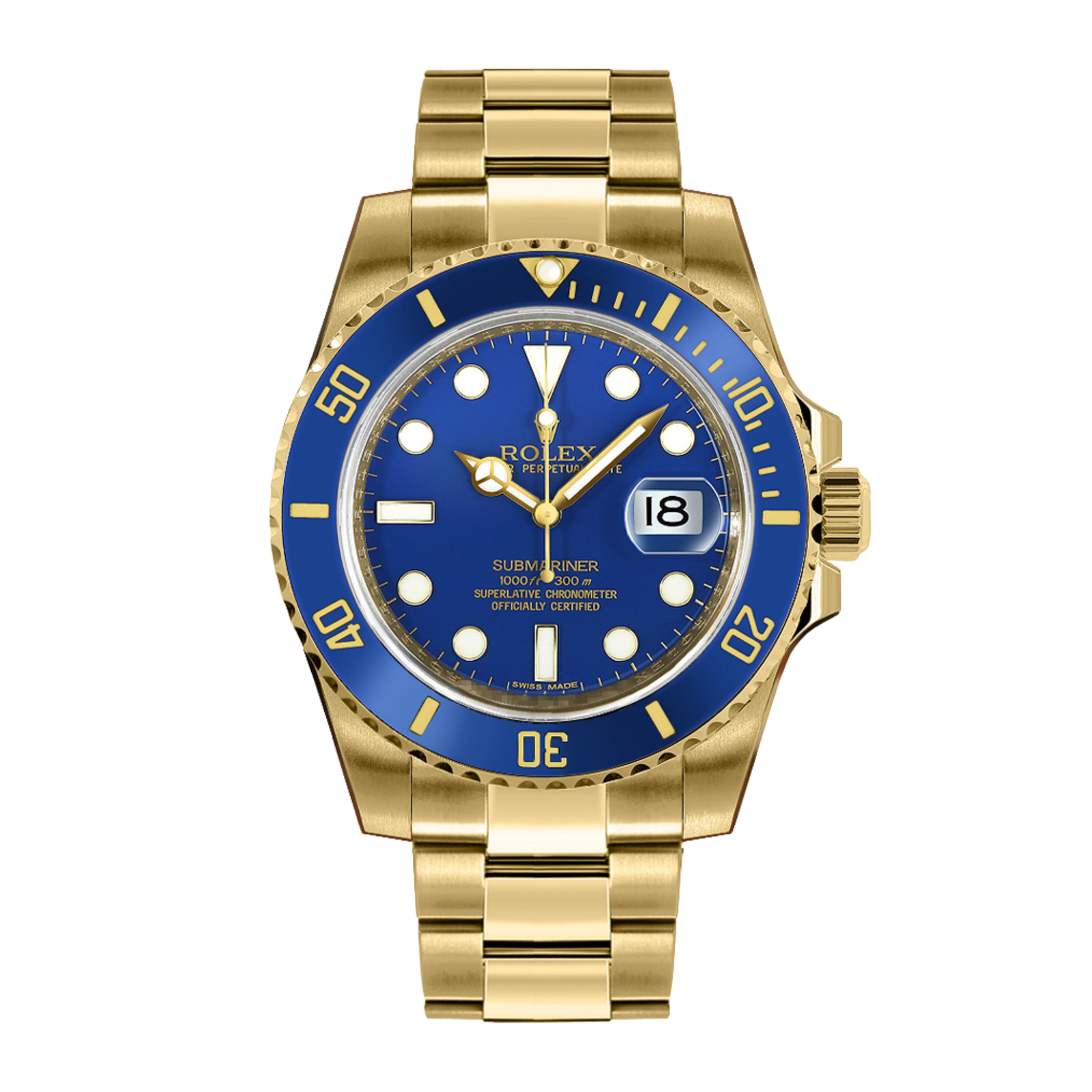 ff63c3823eed0fd3bb2da8fe2a3b22c2.png Submariner Date Yellow Gold Blue Dial 40mm - Image 1
