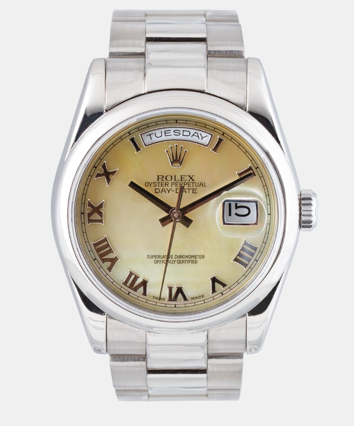 Day-Date White Gold Yellow Dial 36mm - Image 1