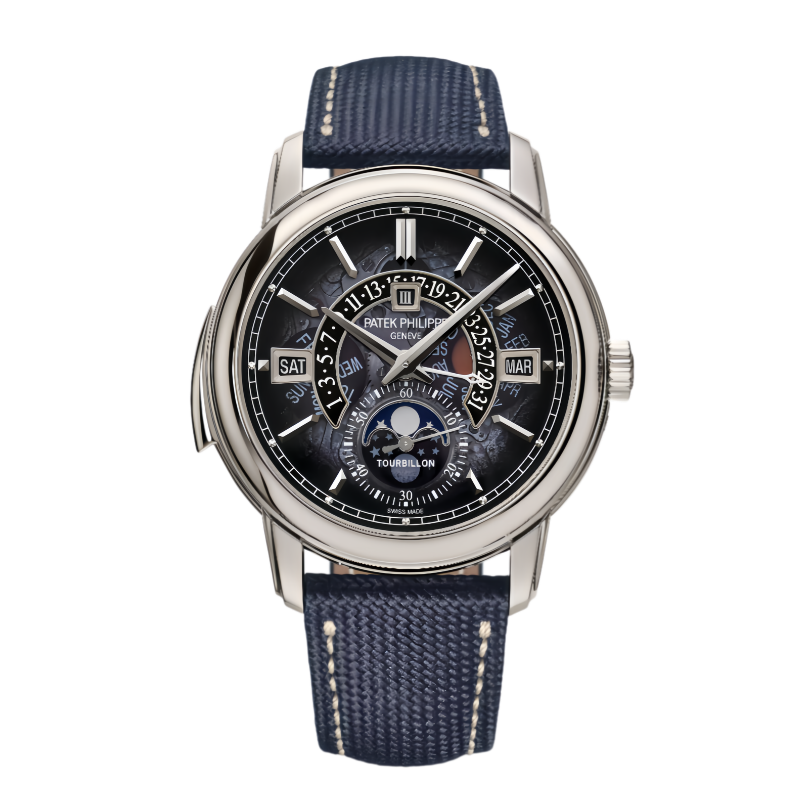 PP531650P-001正_副本 Patek Philippe 5316/50P-001 Grand Complications Minute Repeater Tourbillon Perpetual Calendar Platinum Blue Dial Luxury Watch - Image 1