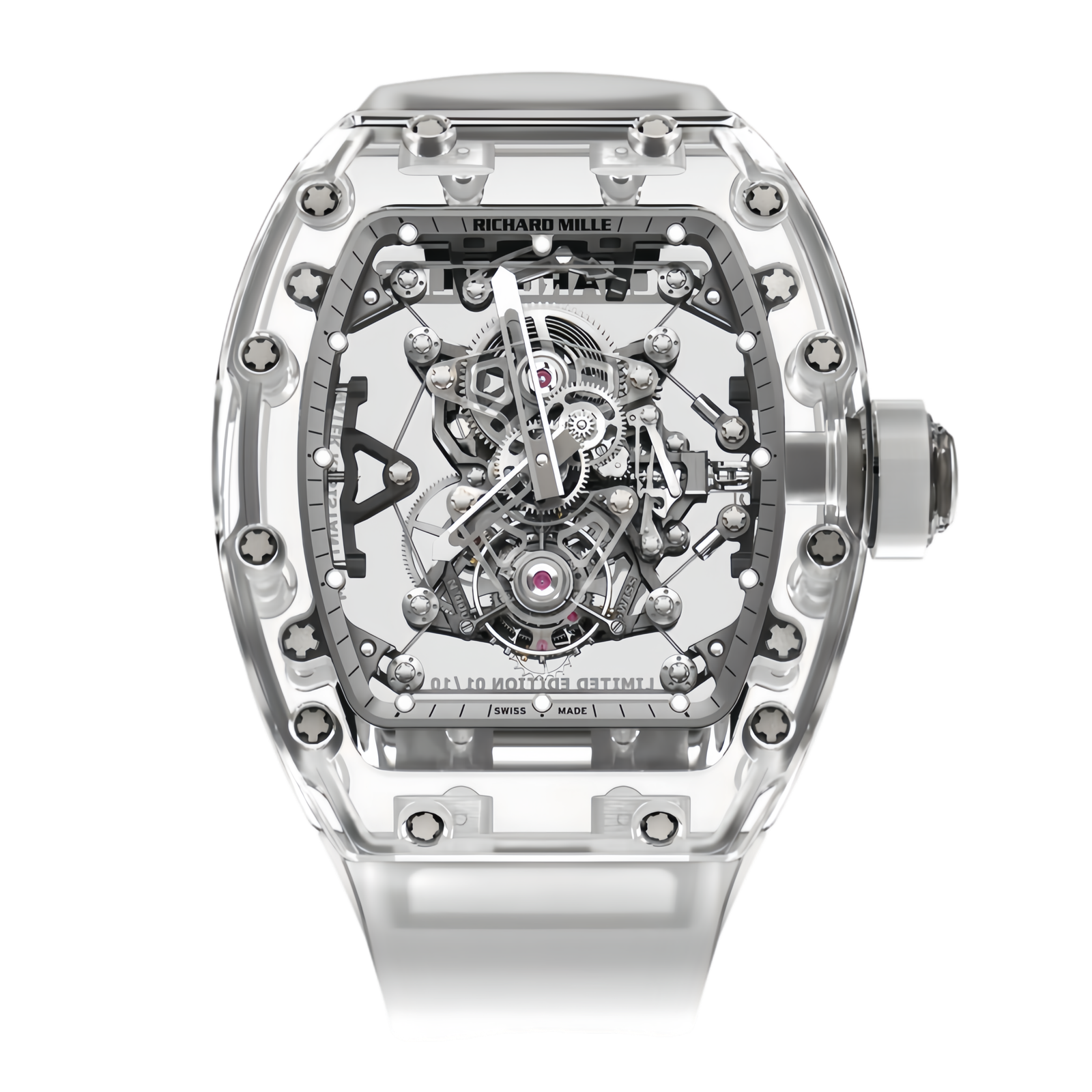 RM056 蓝宝石全透明陀飞轮正_副本 Richard Mille RM056 Felipe Massa Tourbillon Full Transparent Sapphire Limited Edition 5Pcs Luxury Watch - Image 1