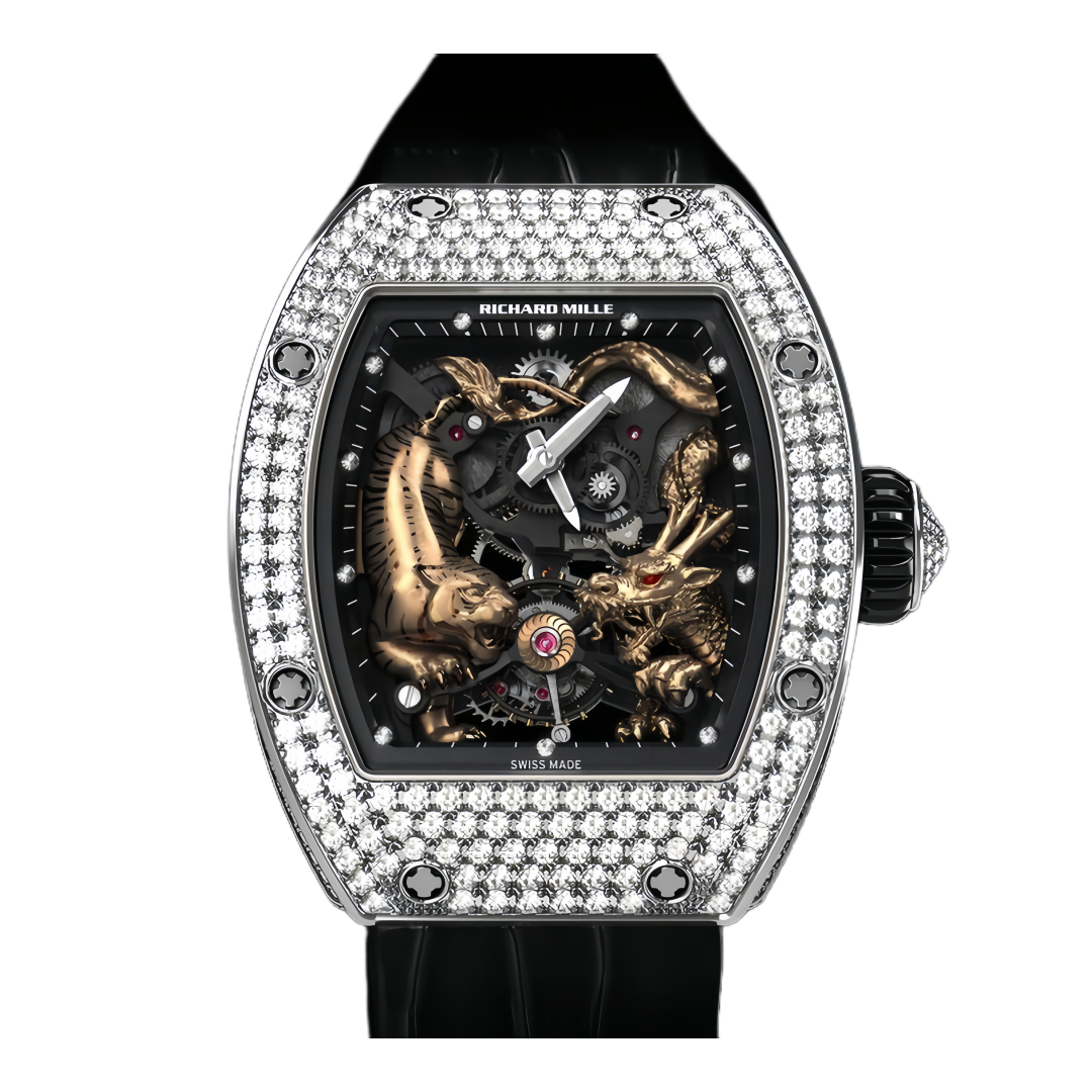 RM51-01 龙虎陀飞轮正_副本 Richard Mille RM51-01 Tourbillon Tiger & Dragon Michelle Yeoh 18K White Gold Full Diamond Limited Edition Watch【2015year】 - Image 1